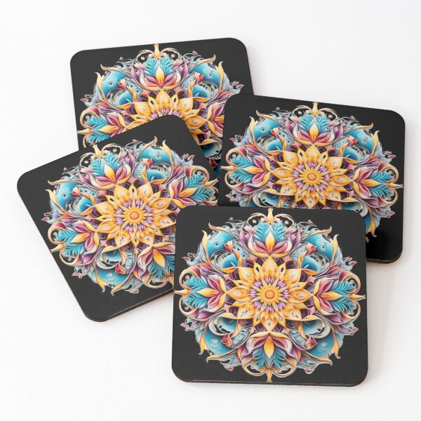 Item preview, Copy of Mandala flower Black background By Jonathan P., and AI designed and sold by JonathanP514.