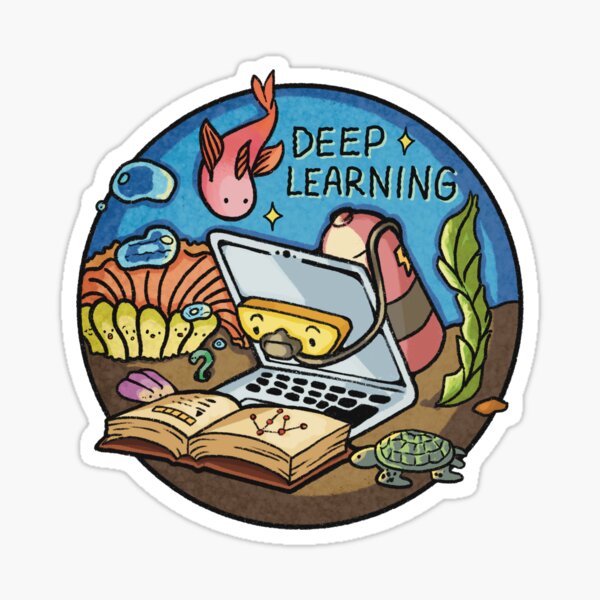 Item preview, Deep Learning Laptop Pun Sticker designed and sold by ShelliesWorld.