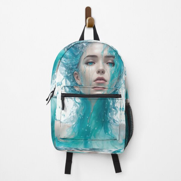 Item preview, Surreal Portrait Girl with Turquoise Liquid Color designed and sold by SoccaTamam.