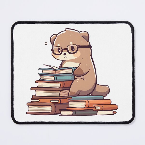 Item preview, cute bookworm otter designed and sold by Star-DustStudio.