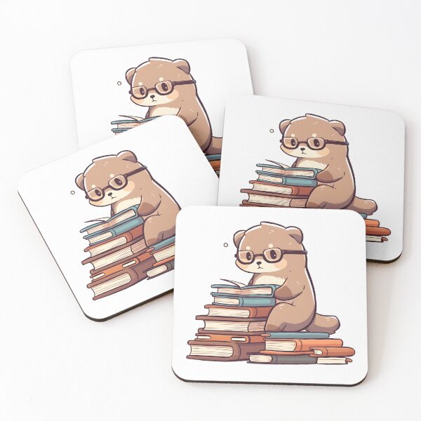 Item preview, cute bookworm otter designed and sold by Star-DustStudio.