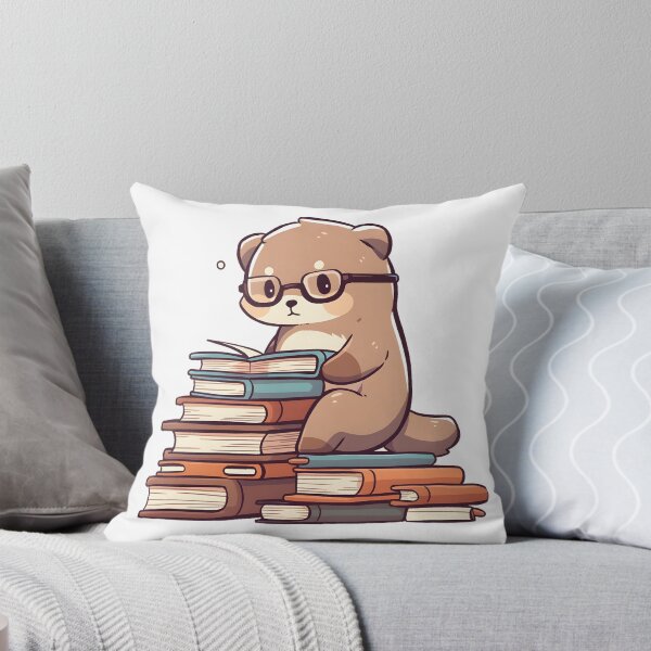 Item preview, cute bookworm otter designed and sold by Star-DustStudio.
