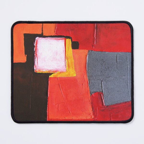 Item preview, Abstract Painting Red and Black Colors - Modern Expressive Geometry - White Square designed and sold by InfinityDsigns.