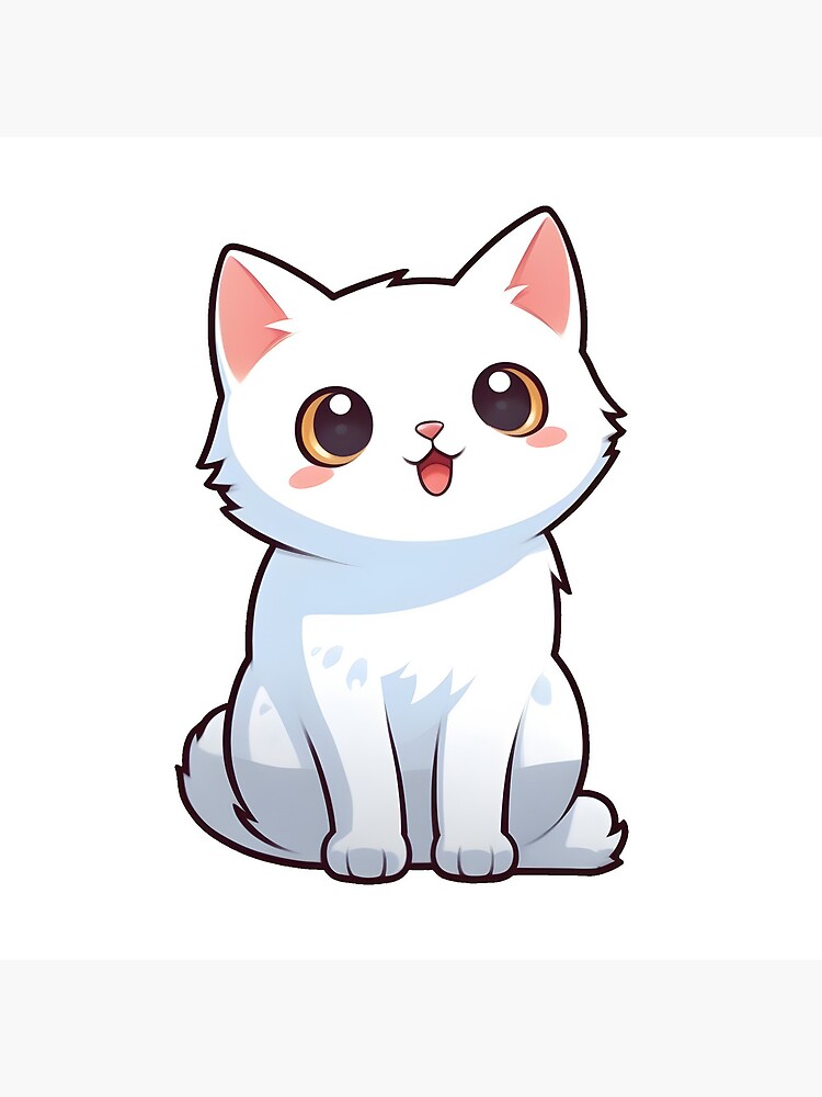 Cute Anime Kawaii Cat Sticker for Sale by Darcekar