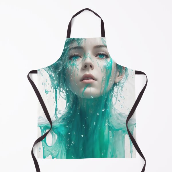 Item preview, Surreal Portrait Girl with Emerald Teal Liquid Color designed and sold by SoccaTamam.