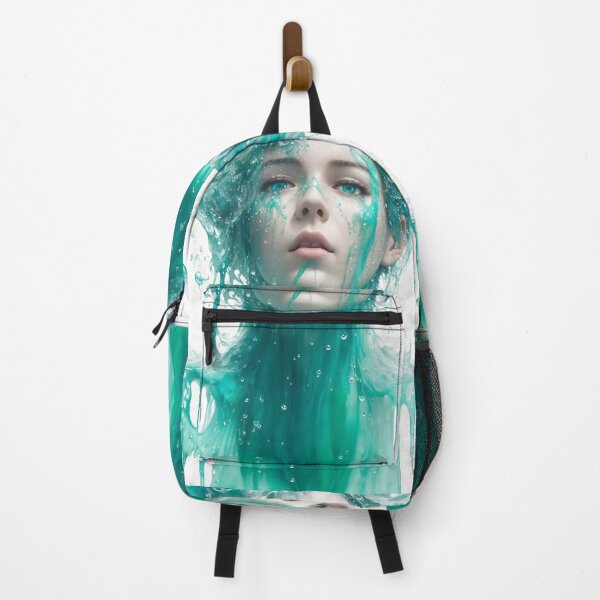 Item preview, Surreal Portrait Girl with Emerald Teal Liquid Color designed and sold by SoccaTamam.