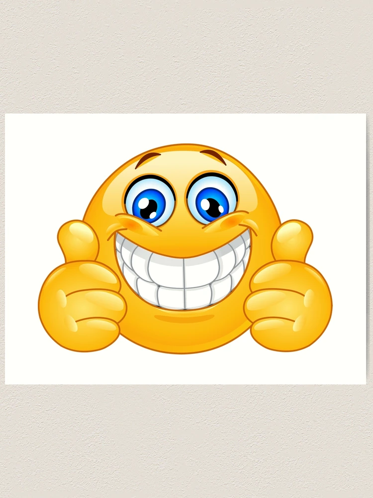 Big Smile Emoji with Thumbs up Art Print