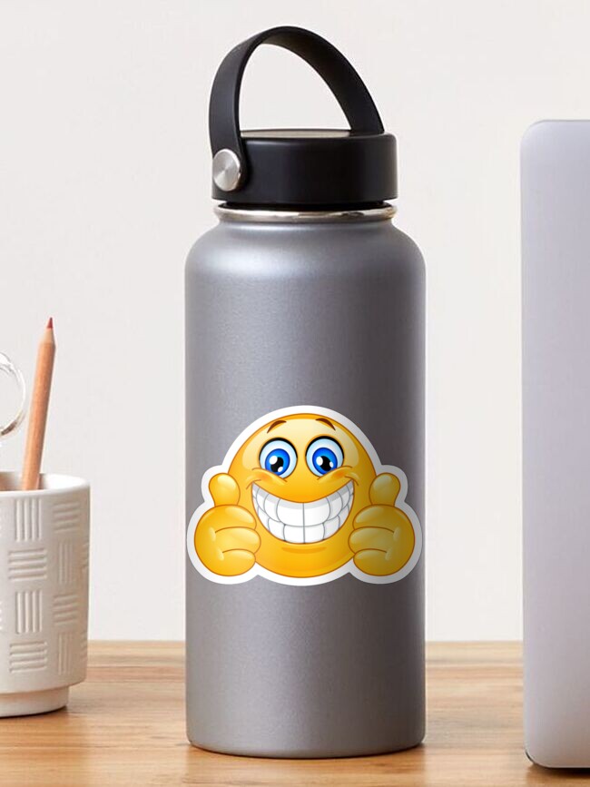 Thumbnail 1 von 3, Sticker, Großes Lächeln-Emoji mit erhobenem Daumen designt und verkauft von yayayoy.