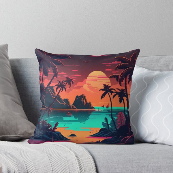 Item preview, Synthwave Tropical Island  designed and sold by ToxicDisign.