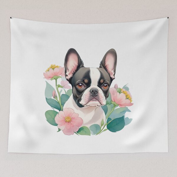 Item preview, Cute Boston Terrier Dog watercolor generative ai designed and sold by juoctaviniarts.