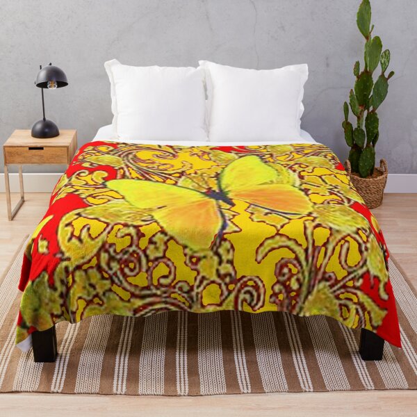 Item preview, GOLDEN BUTERFLIES DESIGN ABSTRACT RED ART designed and sold by sharlesart.