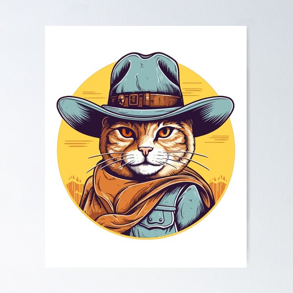 Artikelvorschau, Lustige Katze Cowboy Cowgirl Meow Howdy Meowdy entworfen und verkauft von KsuAnn.