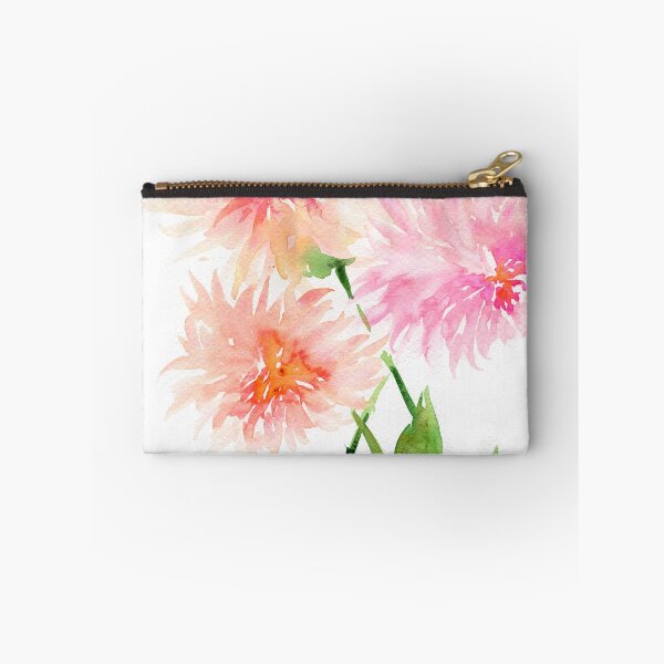 Item preview, Pink and coral dahlias watercolor painting designed and sold by AnissaF.