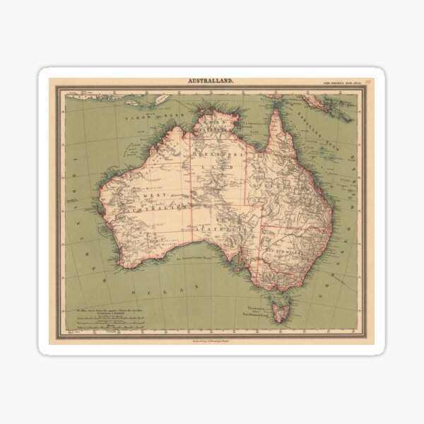 Vintage Australian Topography Map (1888) Sticker