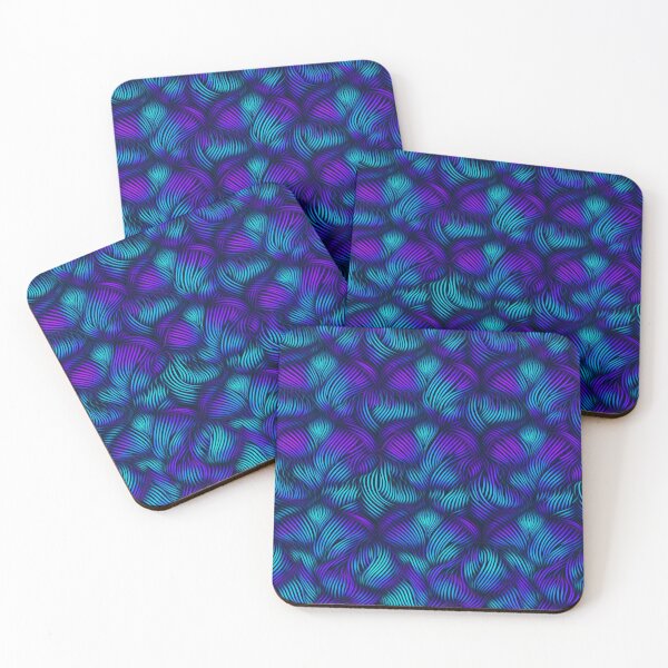Item preview, Cosmic Fusion: Vibrant Neon Blue and Purple Stripes designed and sold by MuseMavenDesign.