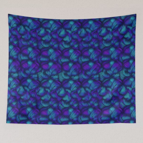 Item preview, Cosmic Fusion: Vibrant Neon Blue and Purple Stripes designed and sold by MuseMavenDesign.