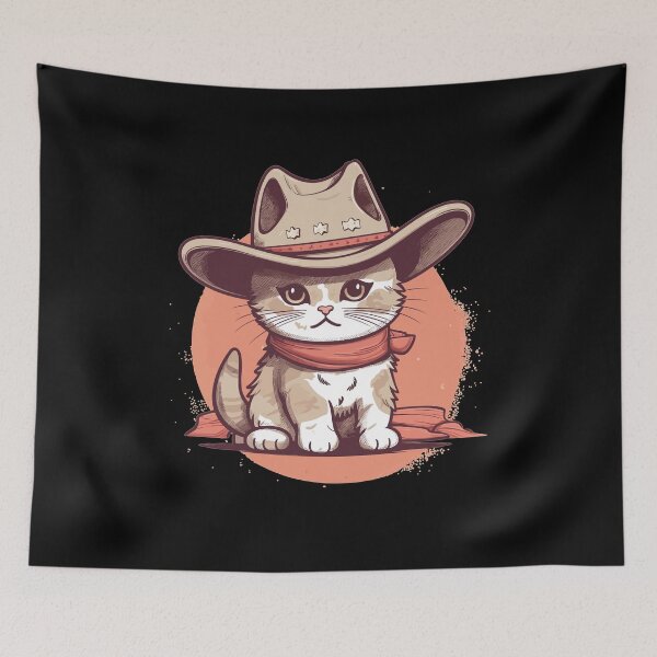 Item preview, Funny Cat Cowboy Cowgirl Meow Howdy Meowdy designed and sold by KsuAnn.