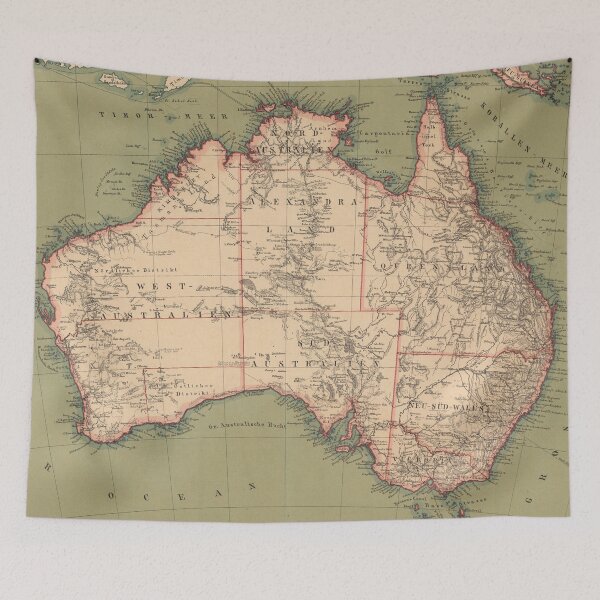 Item preview, Vintage Australian Topography Map (1888) designed and sold by BravuraMedia.