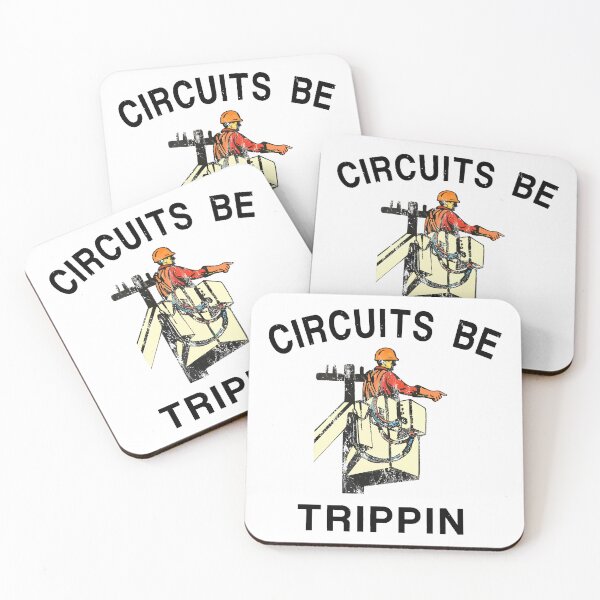 Item preview, Circuits Be Trippin' Lineman Hardhat blue collar Electrician Worker designed and sold by williamsethan.