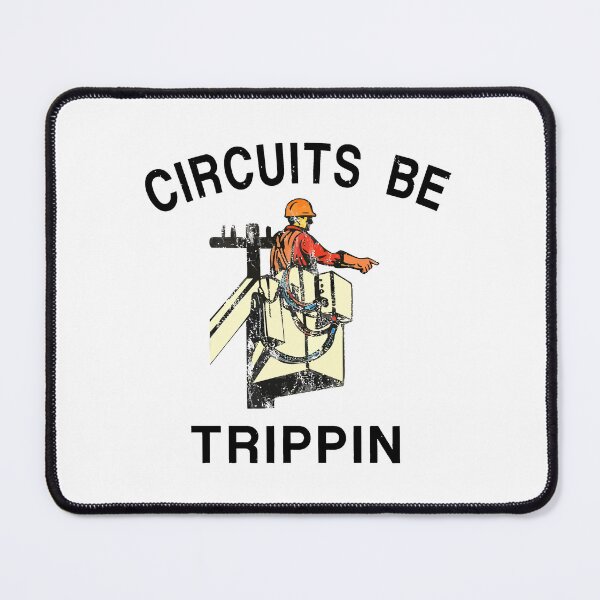 Item preview, Circuits Be Trippin' Lineman Hardhat blue collar Electrician Worker designed and sold by williamsethan.