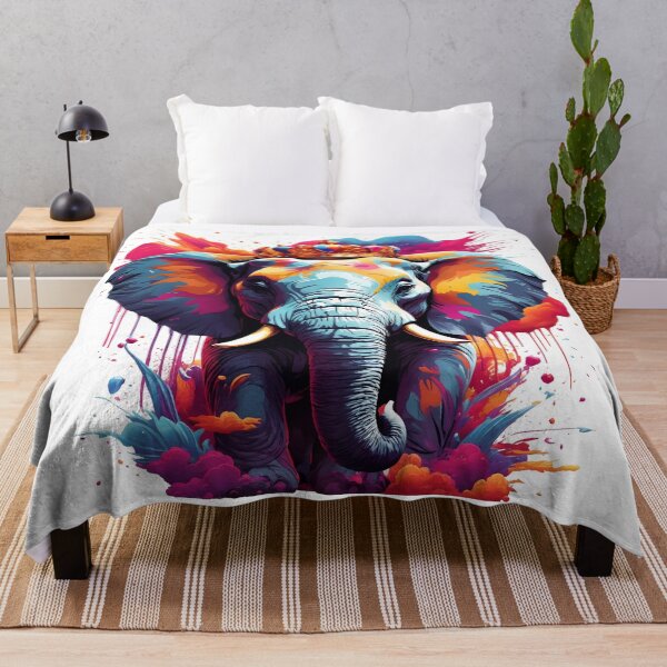 Item preview, Watercolor Elephant Ink Splash designed and sold by SoccaTamam.
