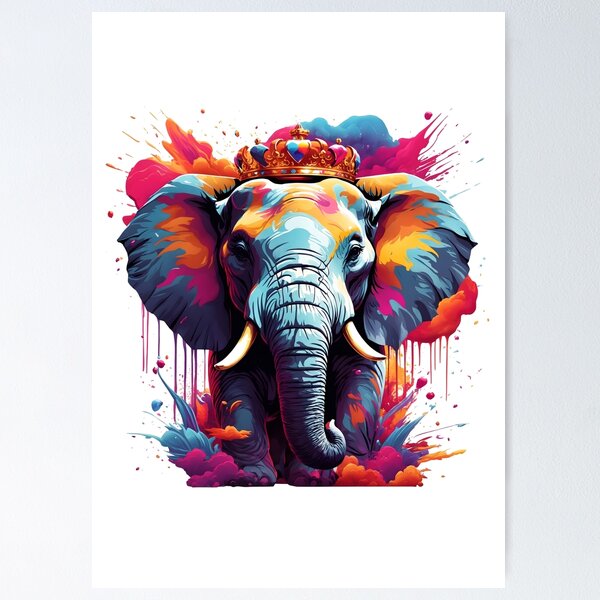 Item preview, Watercolor Elephant Ink Splash designed and sold by SoccaTamam.