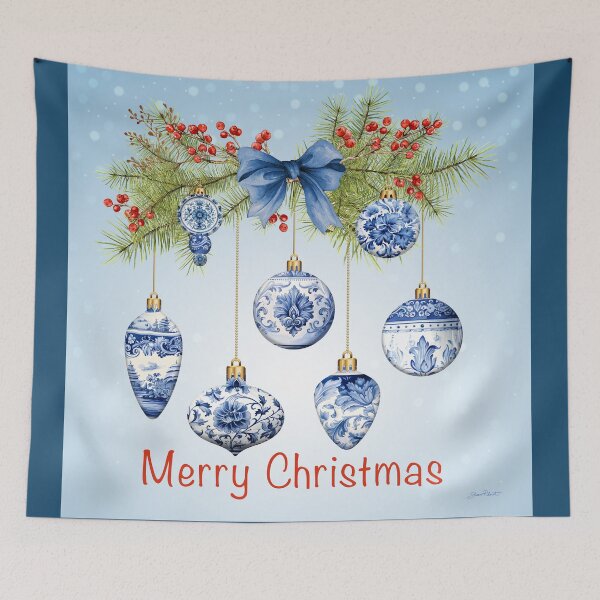 Item preview, Blue Chinoiserie Christmas B designed and sold by Jean Plout.