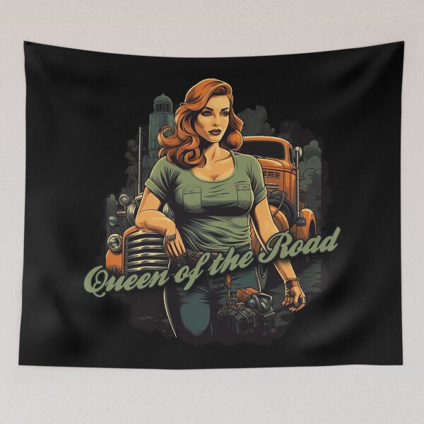 Item preview, Queen of the road - Cute lady trucking designed and sold by JansenGS.