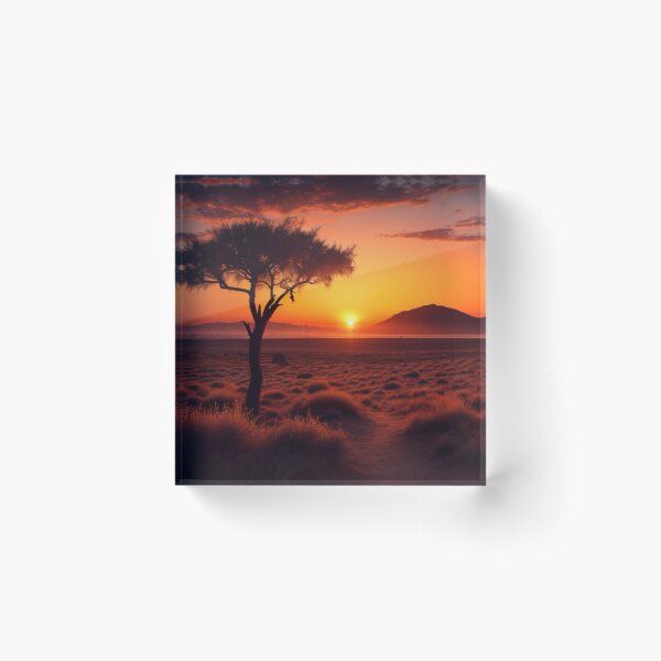 Item preview, Golden Serenity - Desert Sunset Landscape | Captivating Evening Glow designed and sold by OrangeMG.
