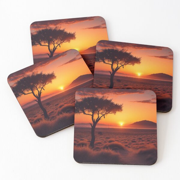 Item preview, Golden Serenity - Desert Sunset Landscape | Captivating Evening Glow designed and sold by OrangeMG.