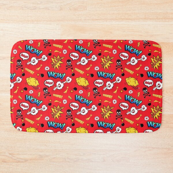 Item preview, Seamless Red  Comics theme Pattern, In the style of pattern explosion, playful illustrative skull motifs, Cartoon designed and sold by SE7VENTH.