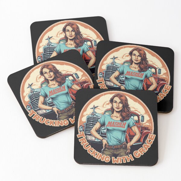 Item preview, Trucking with grace - Cute lady trucking designed and sold by JansenGS.