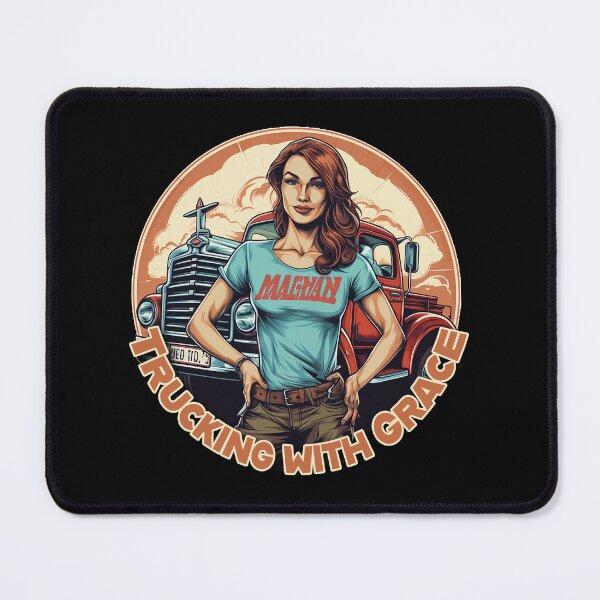 Item preview, Trucking with grace - Cute lady trucking designed and sold by JansenGS.