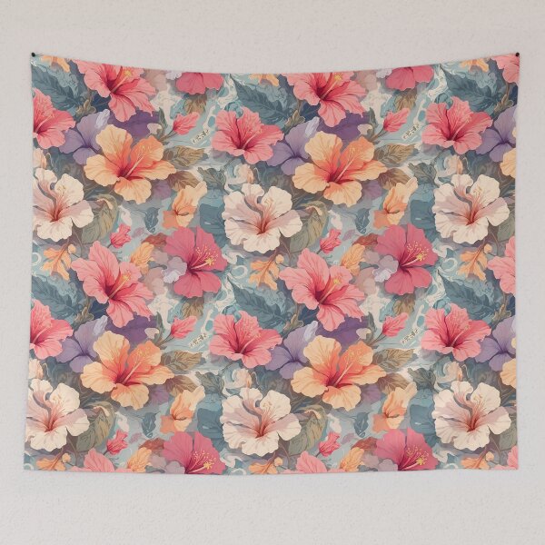 Item preview, Postal Watercolor Hibiscus Floral Pattern 2 designed and sold by Rae-SunshineArt.