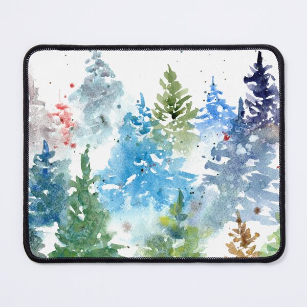 Item preview, Rainbow colored misty, foggy forest watercolor painting designed and sold by AnissaF.