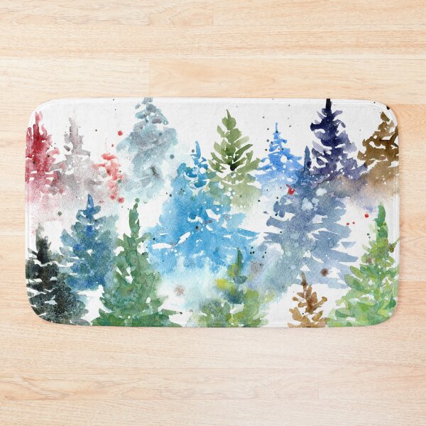 Item preview, Rainbow colored misty, foggy forest watercolor painting designed and sold by AnissaF.