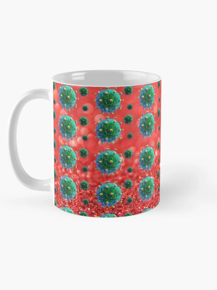 Aperçu 5 sur 6. Mug à café avec l'œuvre Sida Motif Rouges créée et vendue par Profitrip.
