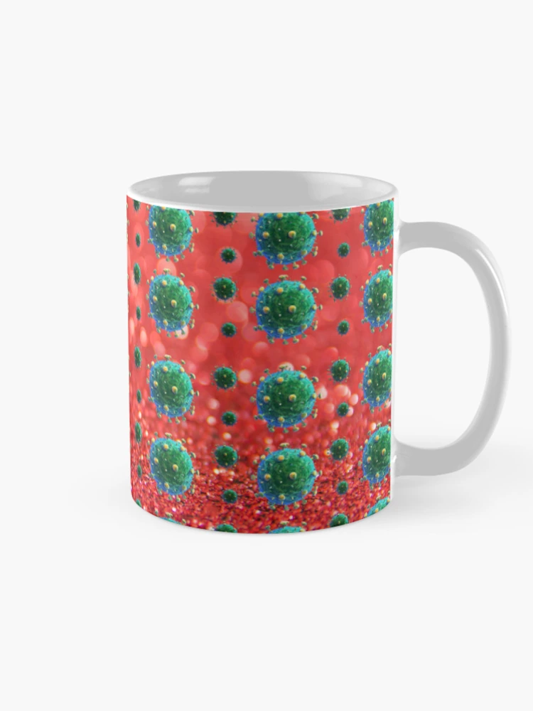 Aperçu 3 sur 6. Mug à café avec l'œuvre Sida Motif Rouges créée et vendue par Profitrip.