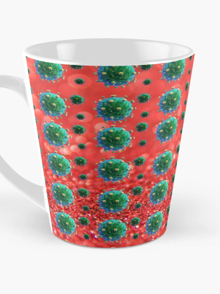 Aperçu 3 sur 4. Mug à café avec l'œuvre Sida Motif Rouges créée et vendue par Profitrip.