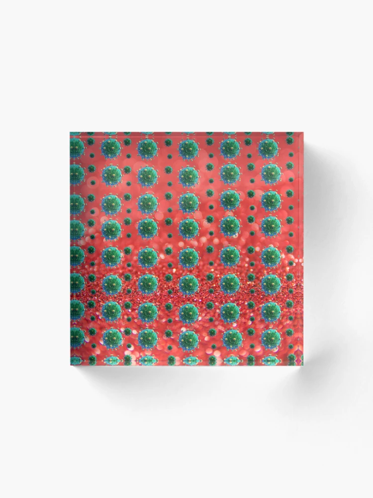 Aperçu 1 sur 5. Bloc acrylique avec l'œuvre Sida Motif Rouges créée et vendue par Profitrip.