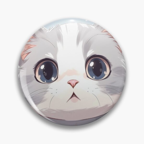 Item preview, Cute Grey and White Kitty with Blue Eyes designed and sold by CakesMilkTea.