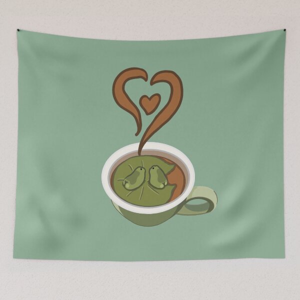 Item preview, A Whole Latte Love (Green Background) designed and sold by octopuscafe.