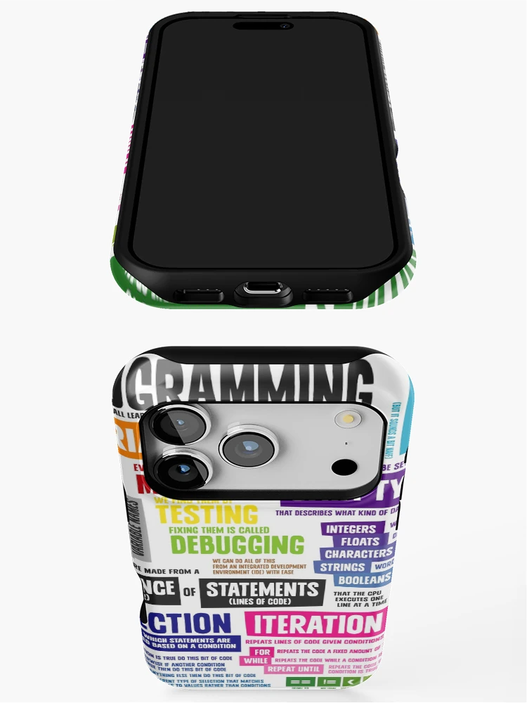 Thumbnail 3 of 4, iPhone Case, Programming Coding Key Vocabulary Literacy and Definitions designed and sold by lessonhacker.