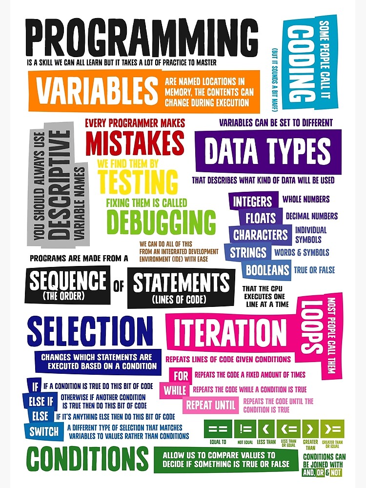 "Programming Coding Key Vocabulary Literacy And Definitions" Poster By ...