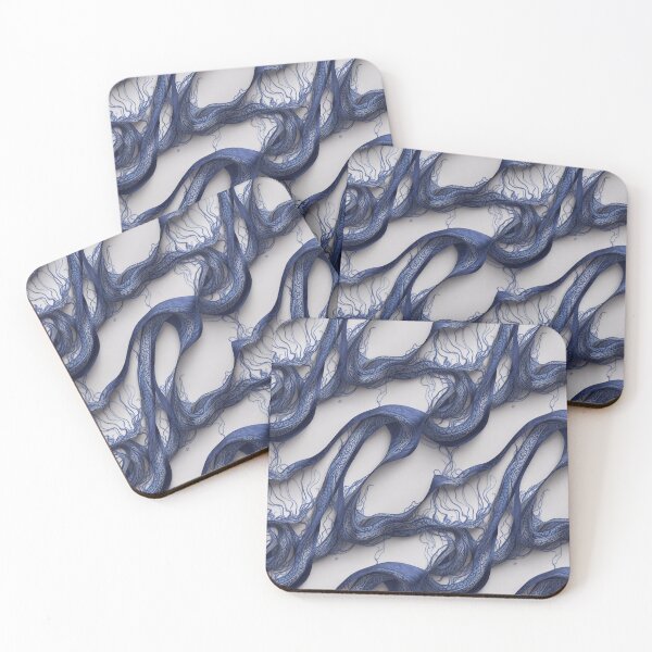 Item preview, Dark Blue and White intricate fabric pattern  designed and sold by Theo-B.