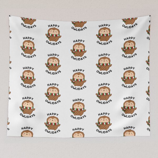 Item preview, Happy Owlidays Funny Christmas Owl Puns  designed and sold by punnybone.