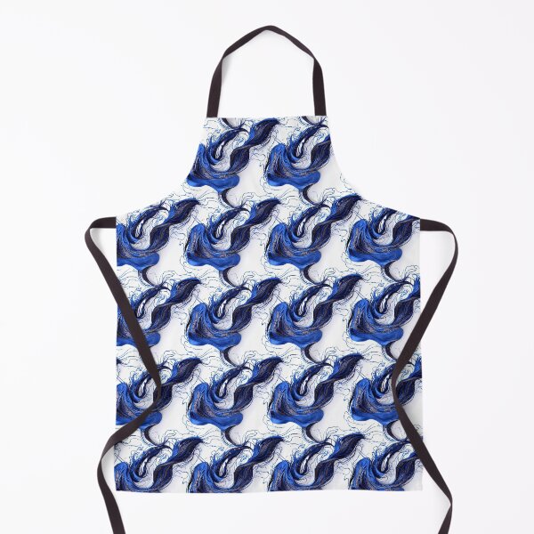 Item preview, Dark Blue and White Vibrant intricate fabric pattern  designed and sold by Theo-B.