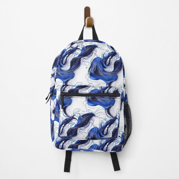 Item preview, Dark Blue and White Vibrant intricate fabric pattern designed and sold by Theo-B.