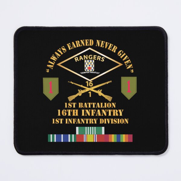 Item preview, Army - Always Earned Never Given - Vet w 1st Bn 16th Infantry - 1st ID w SPECIAL SVC X 300 designed and sold by Military Insignia Products.