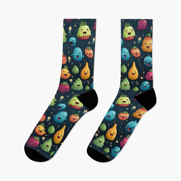 Item preview, Funny Fruit & Veggie Emojis Pattern designed and sold by TheMerch-er.